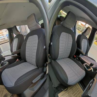 Bod Dacia Sandero Araca Özel Oto Koltuk Kılıfı Alinda Füme-Siyah 2021-Sonrası - 1