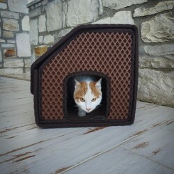Bod Dış Mekan Yağmura Ve Soğuğa Dayanıklı Eva Kedi Evi Yuvası Gri - 2