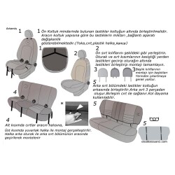 Bod Jeep Cherokee Koltuk Koruyucu Kılıf 2008-2013 Artemis Serisi Füme - 6