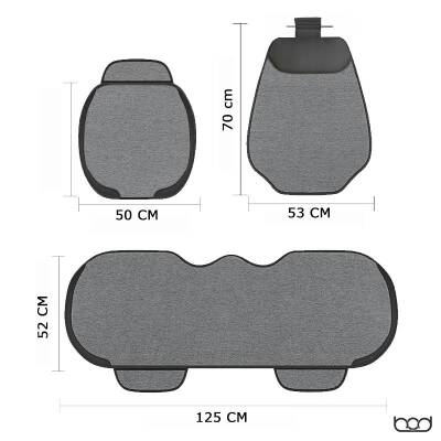 Bod Keten Terletmez Oto Koltuk Minderi Seti Koltuk Koruma Kılıfı Yalı Serisi Ön Arka Set Gri - 4