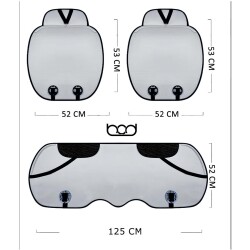Bod Oto Koltuk Koruma Kılıfı Artemis Serisi Ön Arka 3 lü Minder Seti Gri - 4