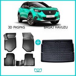 Bod Peugeot 2008 3D Havuzlu Paspas ve Bagaj Havuzu Seti 2020-Sonrası Üst Kısım - 1