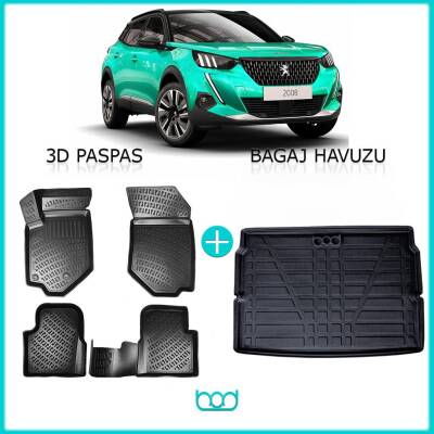 Bod Peugeot 2008 3D Havuzlu Paspas ve Bagaj Havuzu Seti 2020-Sonrası Üst Kısım - 1