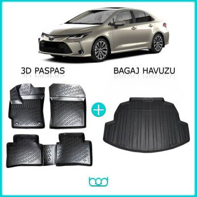 Bod Toyota Corolla Sedan 3D Havuzlu Paspas ve Bagaj Havuzu Seti 2019-Sonrası - 1