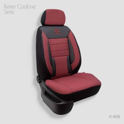 Universal Coolline Serisi Oto Koltuk Kılıf Keten Kırmızı-Siyah - 1