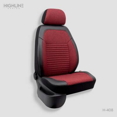 Universal Highline Serisi Oto Koltuk Kılıf Keten Canlı Kırmızı-Siyah - 1