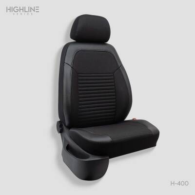 Universal Highline Serisi Oto Koltuk Kılıf Keten Siyah-Siyah İp - 1